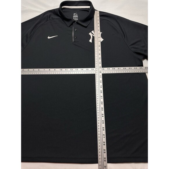 New York Yankees Nike Dri Fit Polo Shirt Mens XXL Black White MLB Baseball *READ - Picture 9 of 12